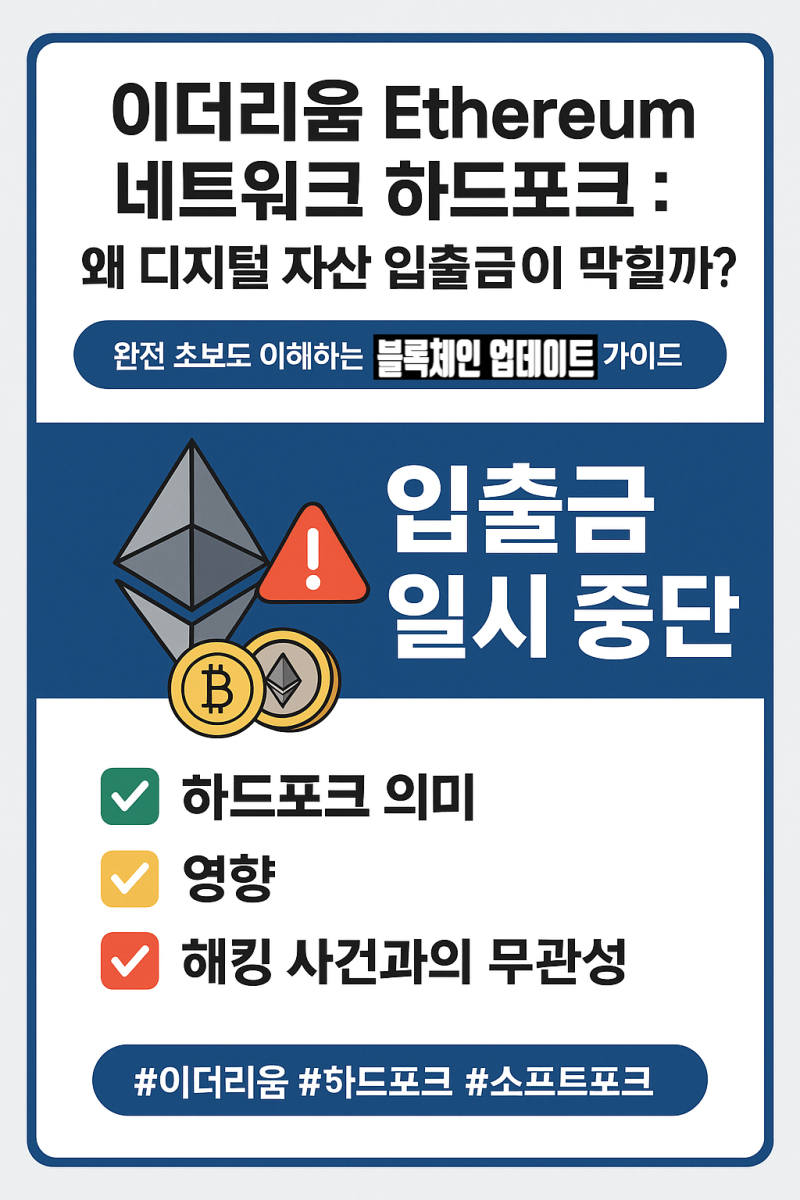 이더리움 Ethereum 네트워크 하드포크: 왜 디지털 자산 입출금이 막힐까? : 네이버 블로그