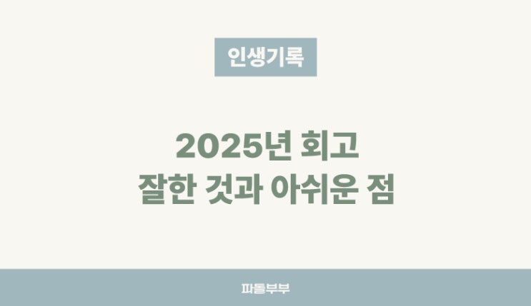  [2025년 회고] 파돌댁이 잘한 일 아쉬운 점 성장 총결산 돌아보며