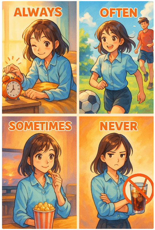 영어 빈도부사 완전 정복 가이드 - always~never 까지