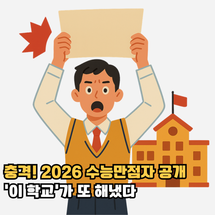 충격! 2026 <b>수능만점자</b> 드디어 공개, '이 학교'가 또 해냈다