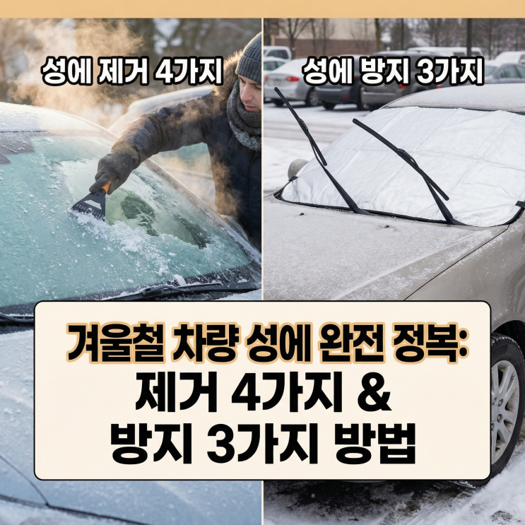  자동차 성에 제거 및 김서림 방지! 겨울철 차 앞유리 관리 4가지 꿀팁!