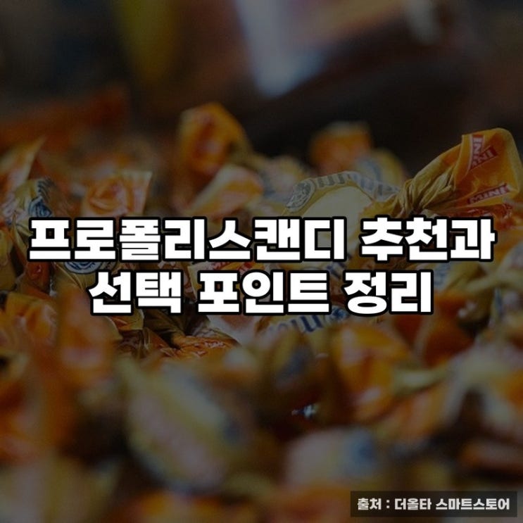  프로폴리스캔디 추천과 선택 포인트 정리