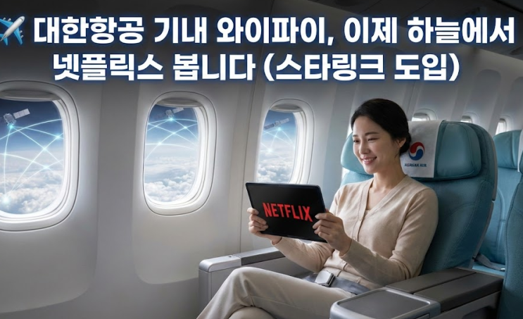  대한항공 기내 와이파이, 이제 하늘에서 넷플릭스 봅니다