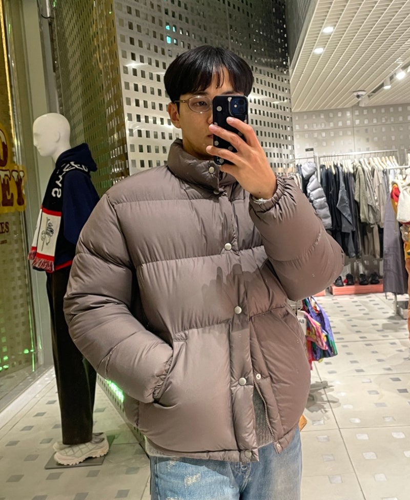 브라운야드 25FW 패딩 소개ㅣ푸퍼 다운 Puffer Down 모카 착용샷 사이즈