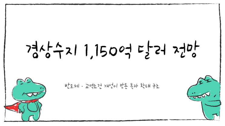 경상수지 1,150억 달러 전망 : <b>반도체</b>·<b>교역조건 개선</b>이 만든... 