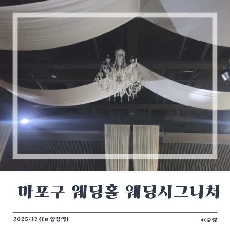  [마포구 웨딩홀] 합정역 웨딩홀 웨딩 시그니처 아너스홀 하객 후기