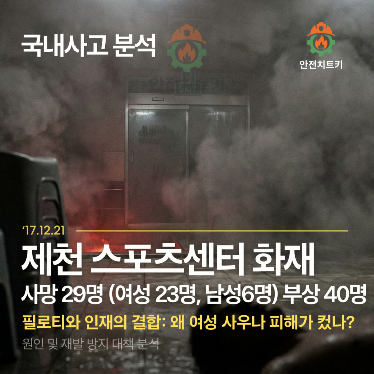  [화재 분석] 제천 스포츠센터 참사: 여자 사우나 드라이비트와 막힌 비상구, 그리고 '살인적인 연기'