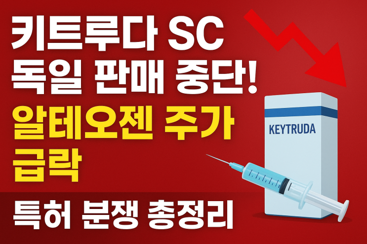  키트루다SC 독일 판매 중단! 알테오젠 주가 급락, 특허 분쟁 총정리