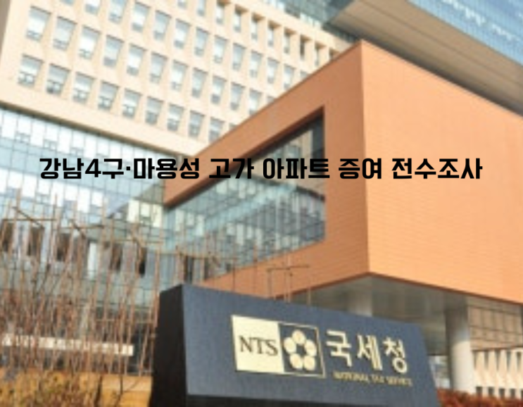 강남4구·마용성 고가 <b>아파트 증여 전수조사</b> / 편법 증여 흐름... 