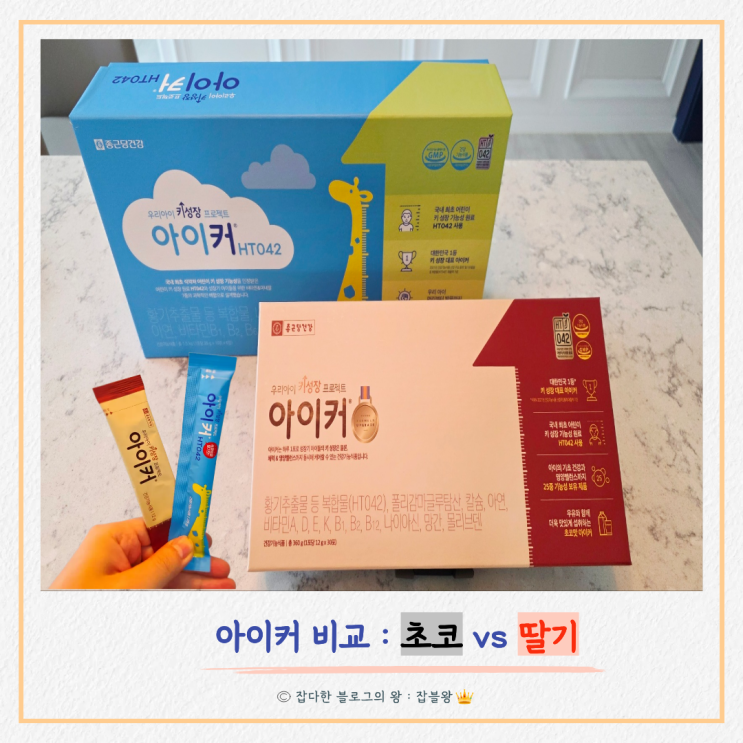  종근당 아이커 초코맛 딸기맛 젤리 장점 단점 비교
