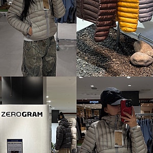 겨울 초경량 패딩, 제로그램 라모나120,220 착용 | 울산 현대백화점 팝업 스토어 리뷰