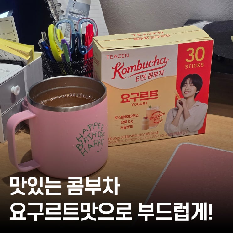  다이어트할 때 먹는 음료 추천! 저칼로리 티젠 콤부차 요구르트맛