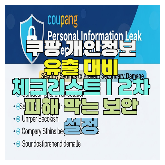  쿠팡 개인정보 유출 대비 체크리스트｜2차 피해 막는 보안 설정