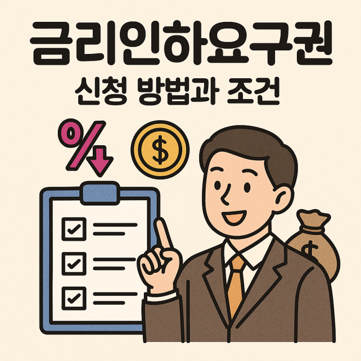  금리인하요구권 신청 방법과 조건, 승진이나 연봉 인상 시 대출 이자 줄이는 꿀팁 (은행 앱 비대면)
