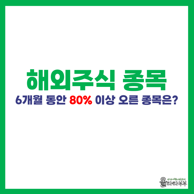  최근 6개월 80% 이상 수익 해외주식 종목이 뭔가 봤더니