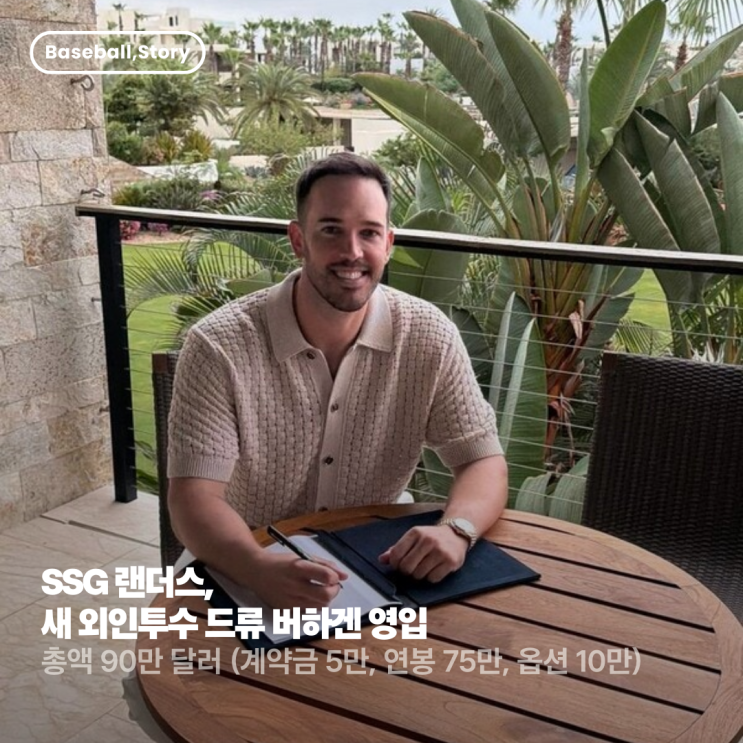 <b>SSG</b> 랜더스, 새 외인투수 드류 <b>버하겐 영입</b>