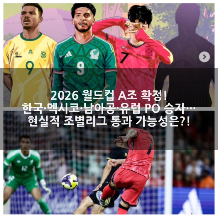 2026 <b>월드컵</b> A조 확정! 한국... 통과 가능성 <b>32강</b> 확률은?!