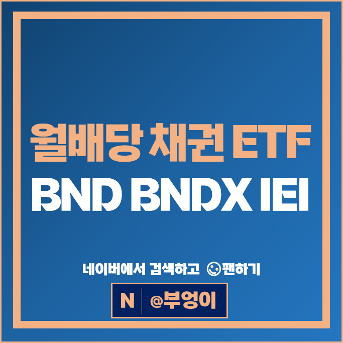 채권 투자 방법 월배당 ETF BND BNDX IEI 주가 분배금