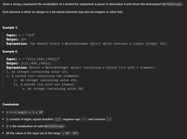  JAVA_LeetCode 385_Mini Parser