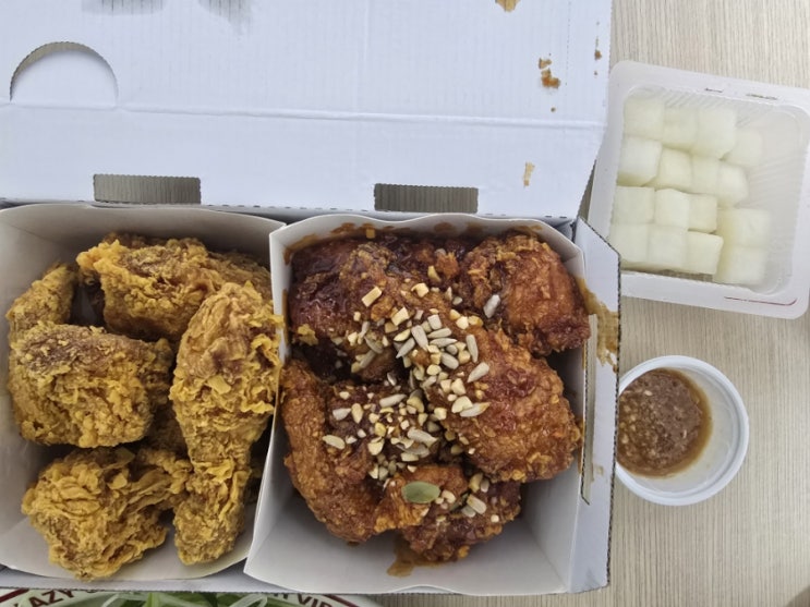  자담치킨 후라이드, 양념치킨 내돈내산 솔직후기