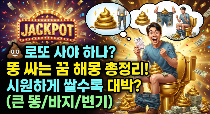 "로또 사야 하나?" 똥 싸는 꿈 해몽 총정리! 시원하게 쌀수록 대박? (큰 똥/바지/변기)