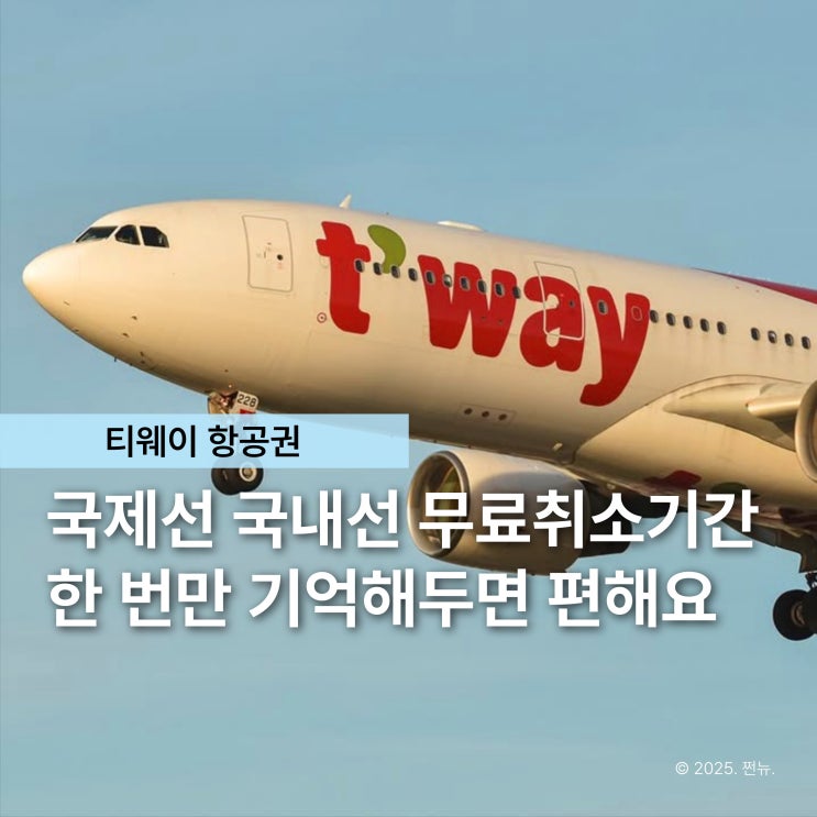 티웨이 모바일 체크인 아직도 헷갈리나요? 무료 취소 환불 규정까지 정리했어요