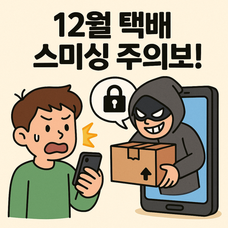  12월 택배 스미싱 주의보! "주소 오류" 링크 절대 클릭 금지 (CJ, 우체국 사칭 구별법 및 대처)