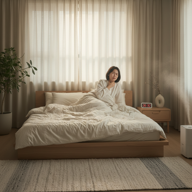  자고일어나면 목 건조 왜 생길까, 대처 방법은 ?