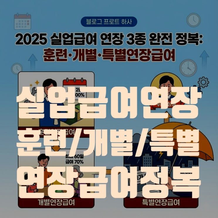  실업급여 수급기간 연장 3가지 방법 (훈련, 개별, 특별) 2025년 최신 기준