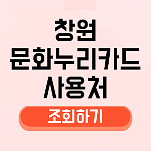 창원 문화누리카드 사용처 조회 찾기, 가맹점 잔액조회 자동재충전