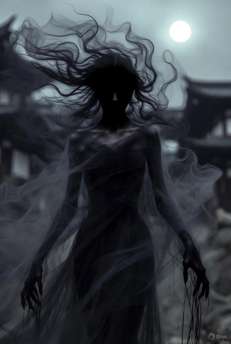  일본 고대 요괴 보고서 괴담 : 影喰らいの鬼女 (카게쿠라이노 키죠) - 그림자를 삼키는 귀녀