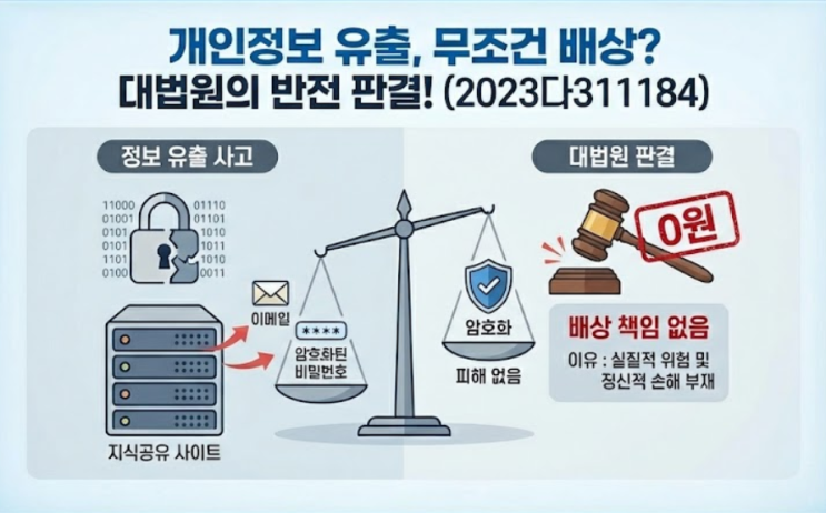  대법원 2025. 12. 4. 선고 2023다311184 판결 - "내 이메일이 털렸는데 위자료 0원? 법정손해배상의 반전"