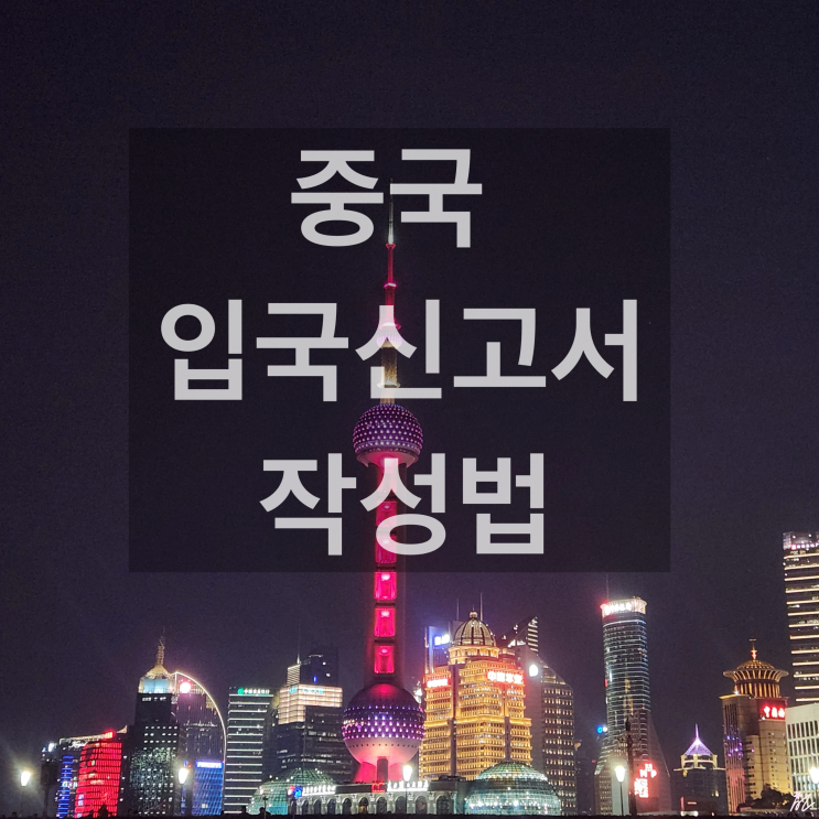  [중국 상하이 여행 준비] 중국 전자 입국 신고서 작성 및  QR코드 발급 방법