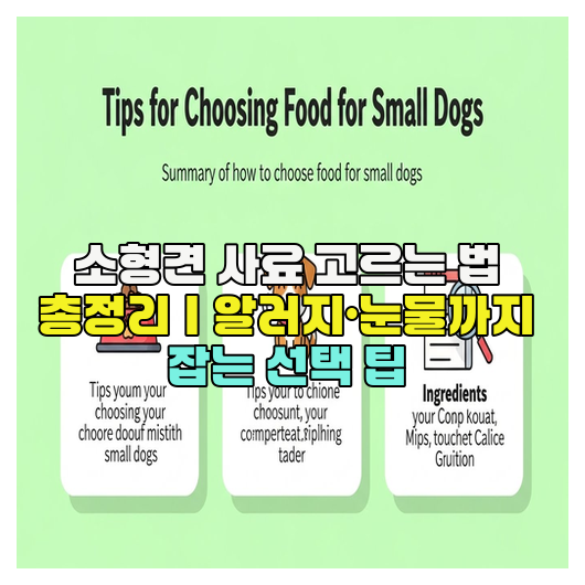  소형견 사료 고르는 법 총정리｜알러지·눈물까지 잡는 선택 팁