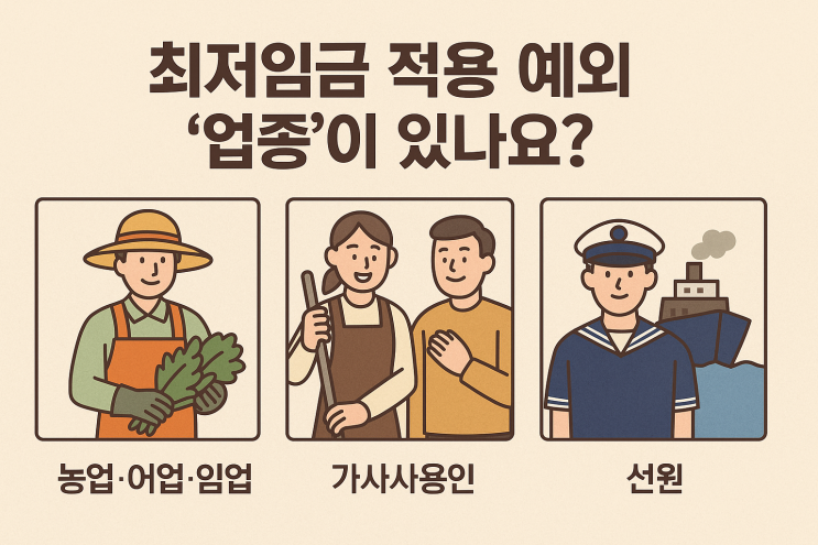  최저임금 적용 예외 '업종'이 있나요?