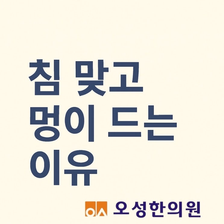  침 맞고 멍이 드는 이유, 파주 봉일천한의원 오성한의원