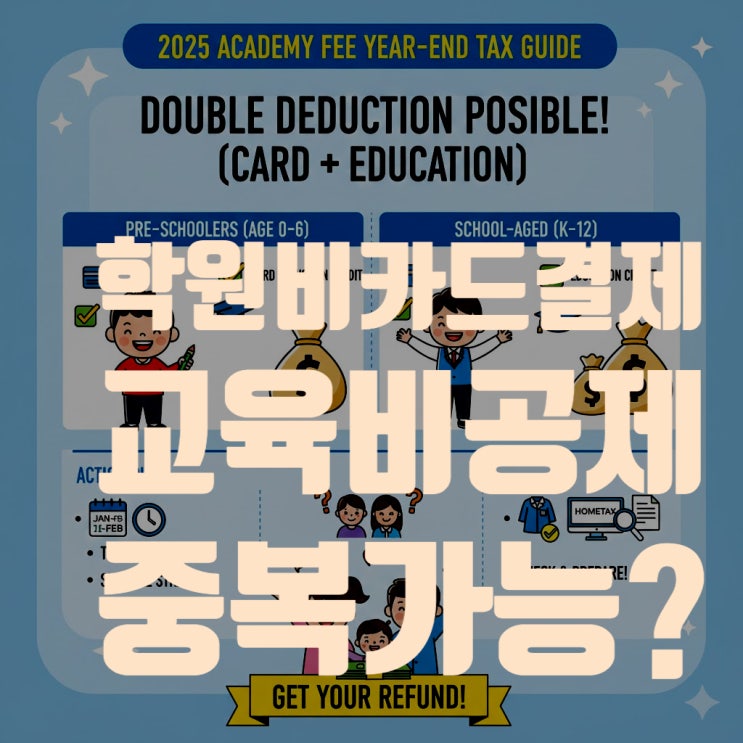  학원비 카드 결제, 교육비 공제와 신용카드 공제 '중복' 가능할까?