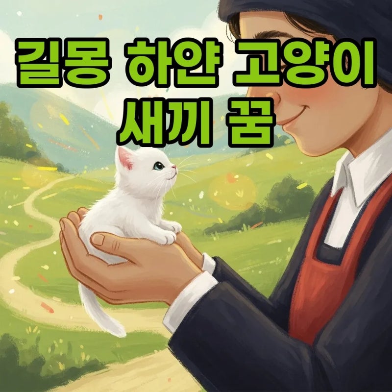 길몽 가득한 하얀 고양이 새끼 꿈과 고양이 똥 꿈 해몽 이야기