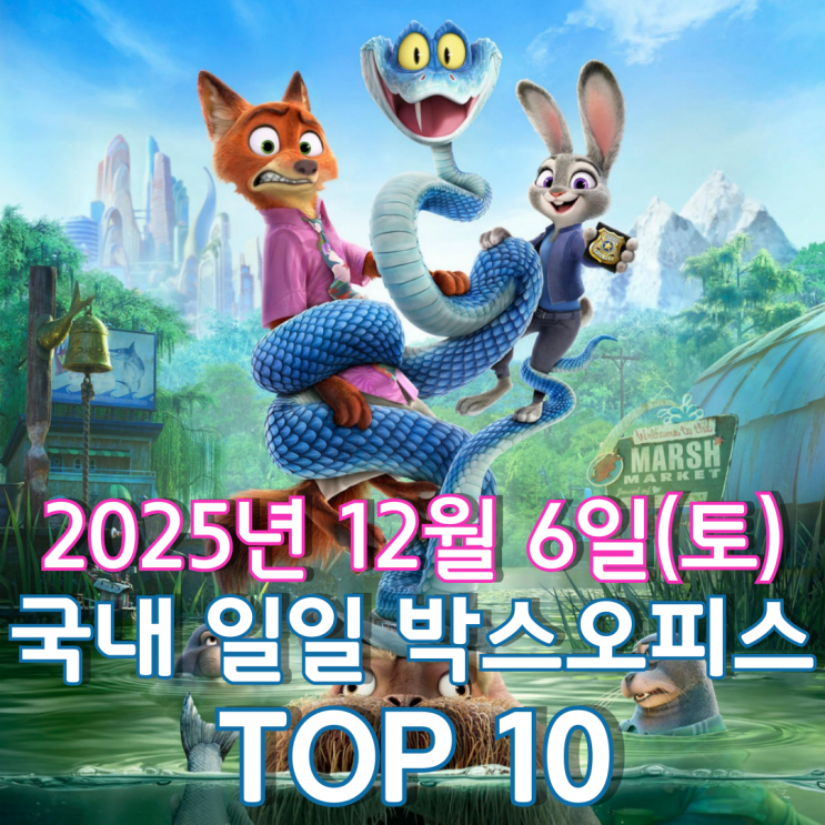  [국내 박스오피스] 일일 TOP 10 - 2025년 12월 6일(토)