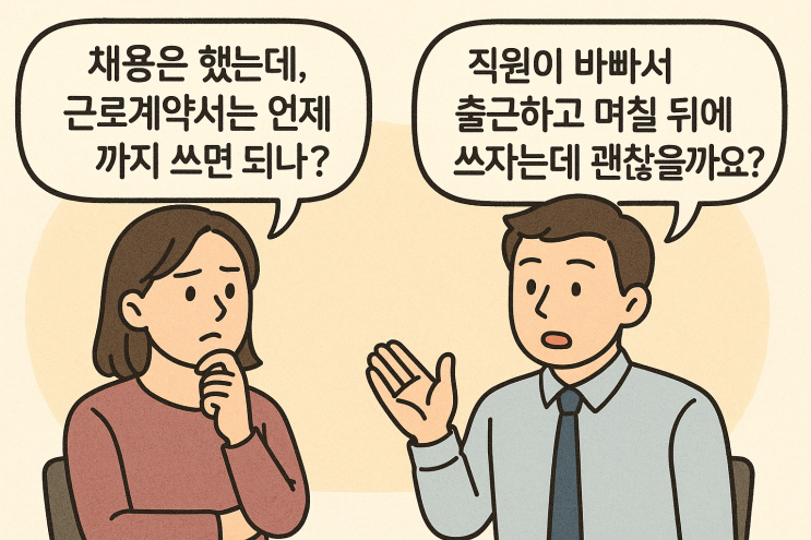  근로계약서 작성, 늦으면 안 됩니다! 법적 시한과 과태료
