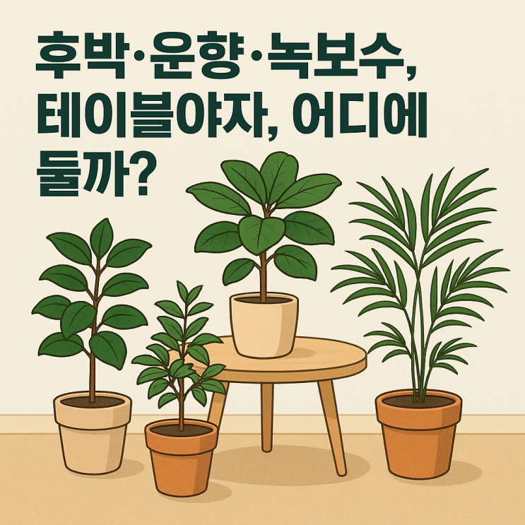  후박나무 vs 운향·녹보수·테이블야자 비교: 어떤 공간에 가장 잘 어울릴까?