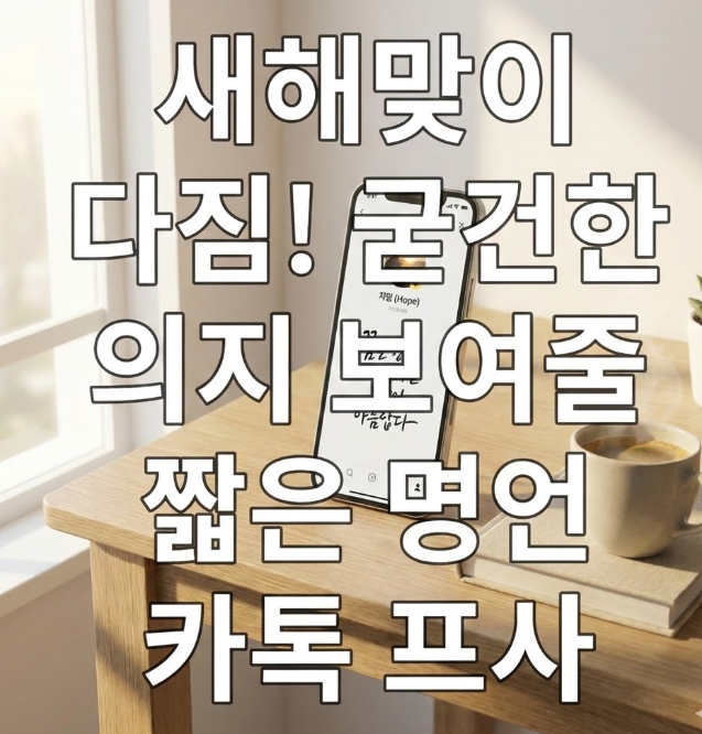  새해맞이 다짐! 굳건한 의지 보여줄 짧은 명언 카톡 프사