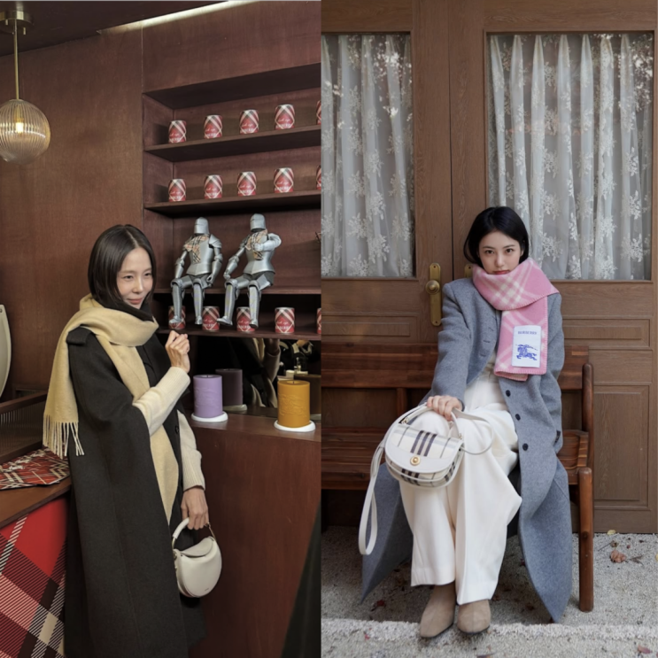  버버리 체크 머플러 김나영 신예은 울 캐시미어 목도리는?