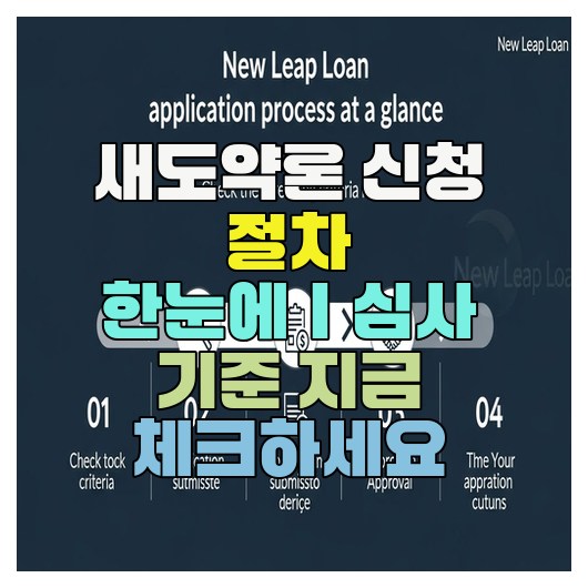  새도약론 신청 절차 한눈에｜심사 기준 지금 체크하세요