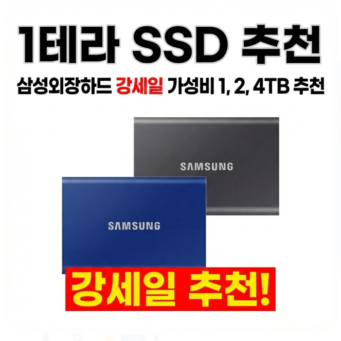  1테라 SSD추천 삼성외장하드 강세일 가성비 1, 2, 4TB 추천