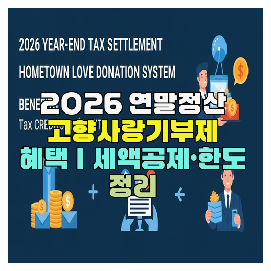  2026 연말정산 고향사랑기부제 혜택｜세액공제·한도 정리