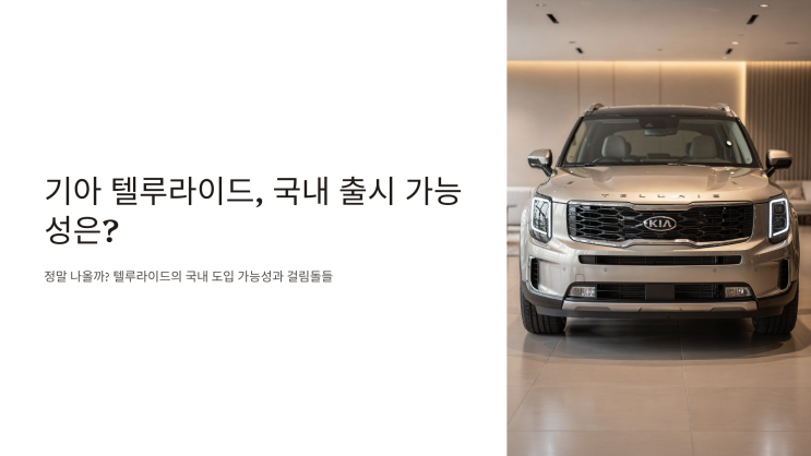  기아 텔루라이드, 국내 출시 가능성은? 현재 상황 총정리