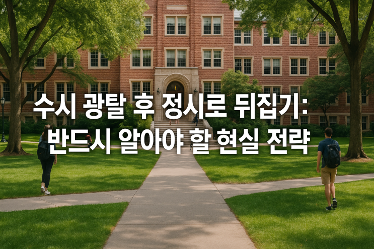  수시 광탈 후 정시로 뒤집기: 반드시 알아야 할 현실 전략