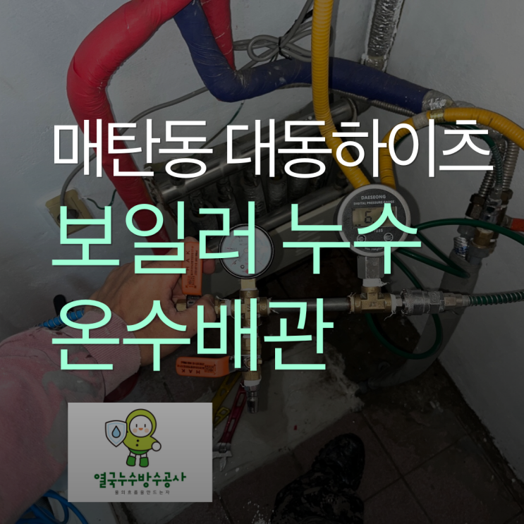  수원 보일러 누수 주방쪽 외벽으로 물 흐르는 케이스-매탄동 구축 아파트