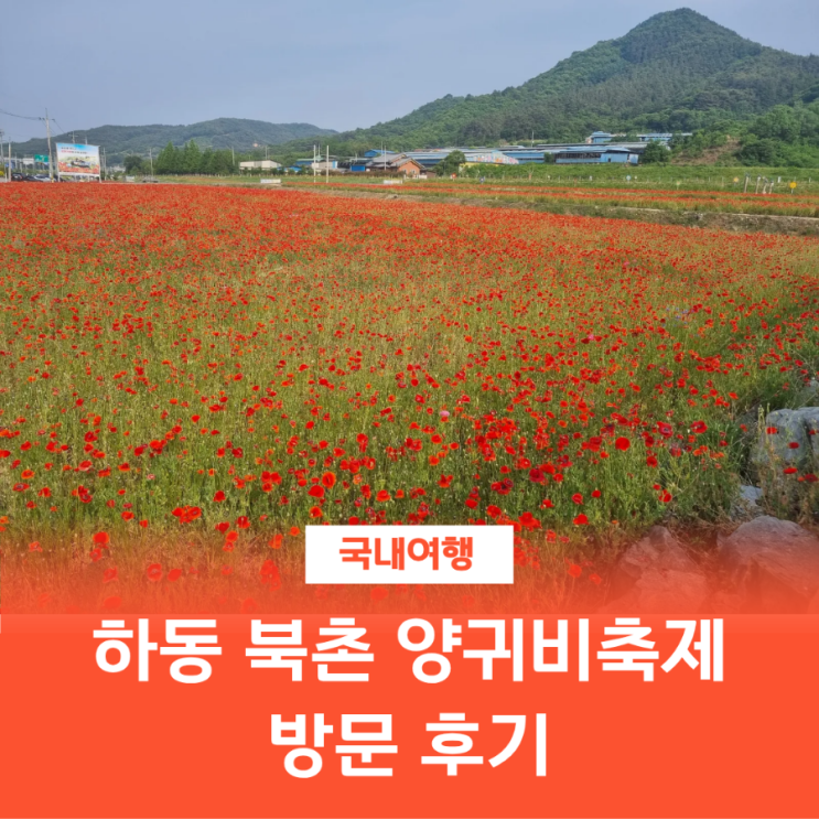  하동 여행 봄나들이 북촌 양귀비 축제 남해 하동 갈만한 곳